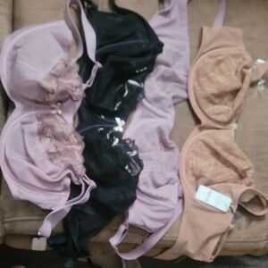 Elegant Women's Lace Bras - Black, Pink, and Tan